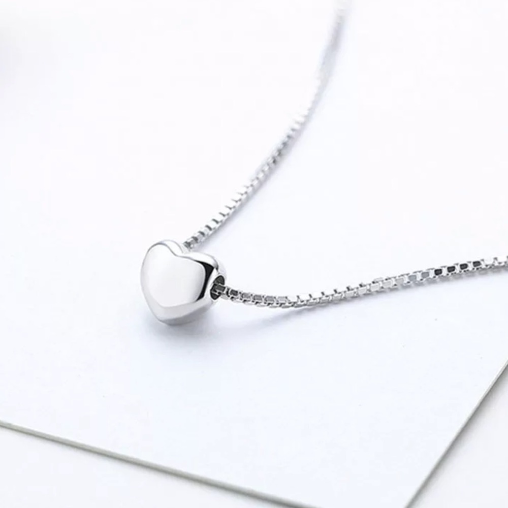 NEW 925 STERLING SILVER NECKLACE PENDANT NECKLACE HEART NECKLACE - Picture 6 of 7